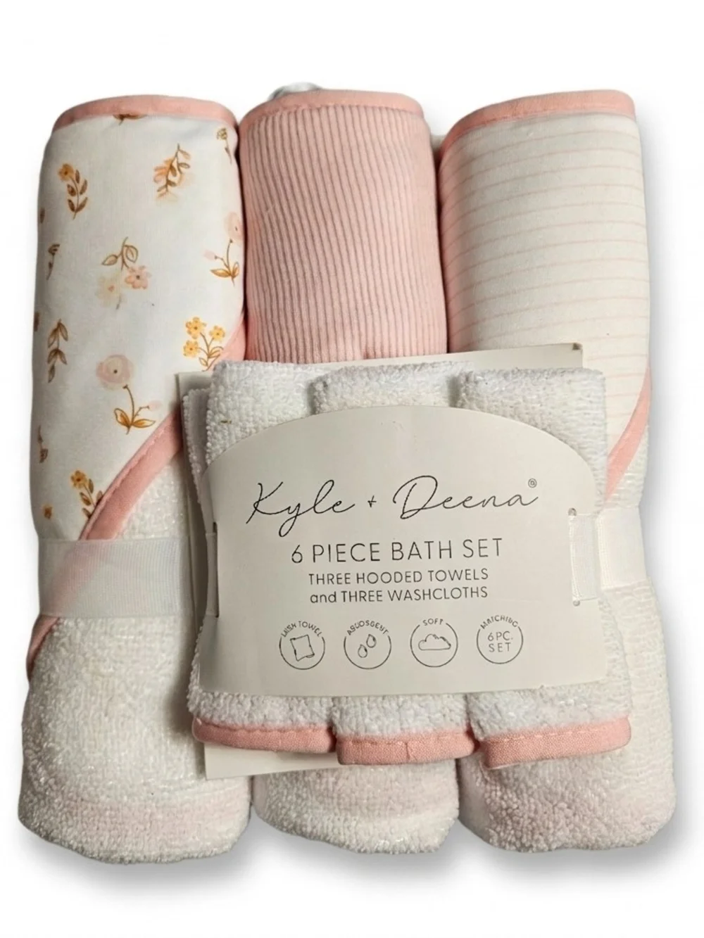 NWT Newborn Baby Shower Gift Essentials Bundle 5pc Set Pink